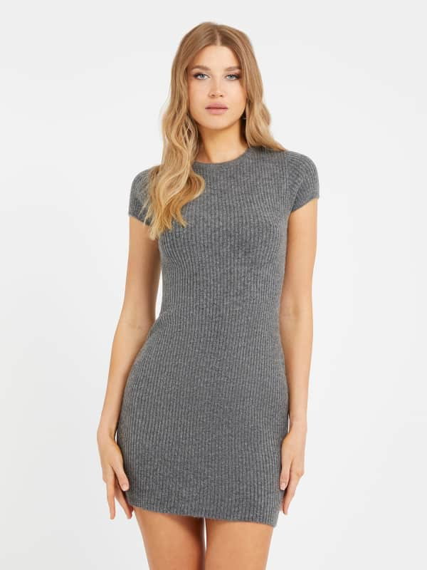 Swetrowa Sukienka Mini Fason Bodycon