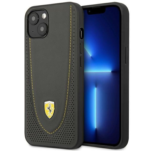 Ferrari FEHCP13MRGOG iPhone 13 6.1" czarny/black hardcase Leather Curved Line