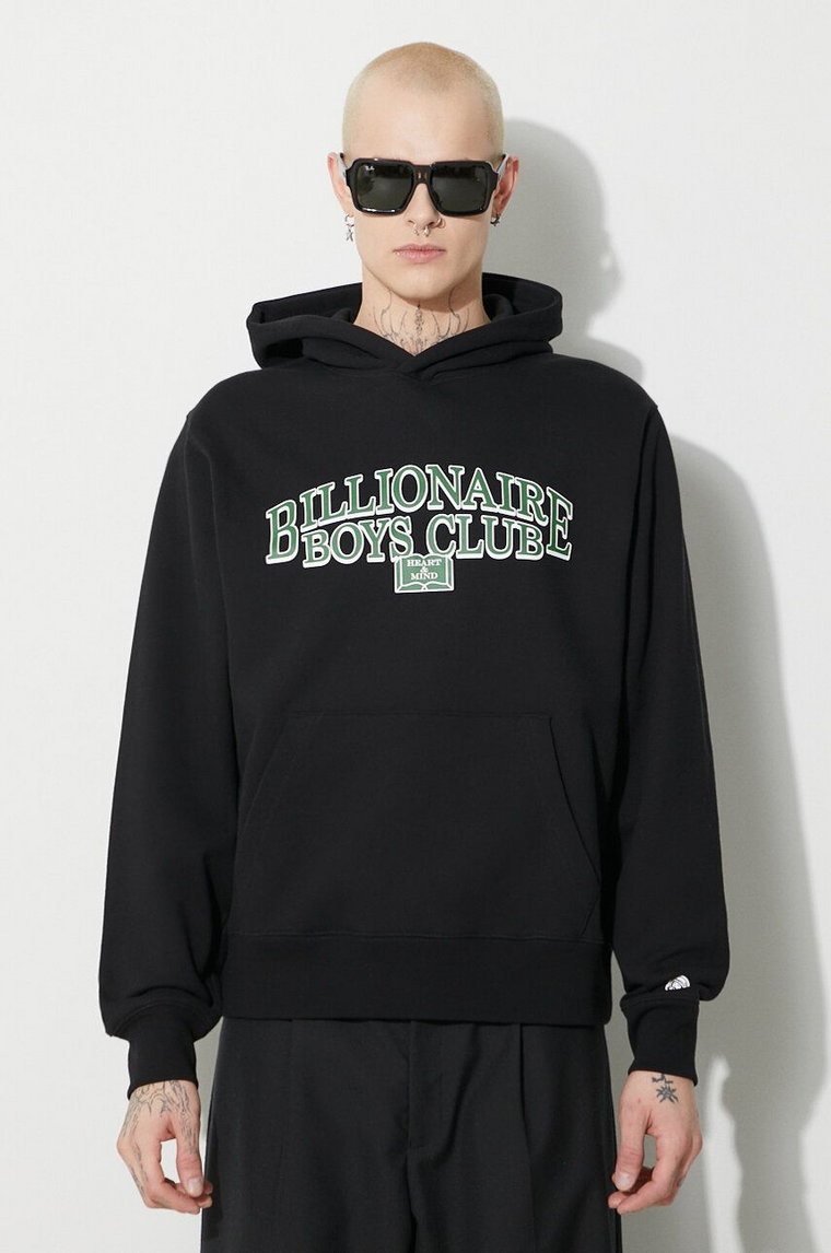 Billionaire Boys Club bluza bawełniana Scholar Popover męska kolor czarny z kapturem z nadrukiem B23434