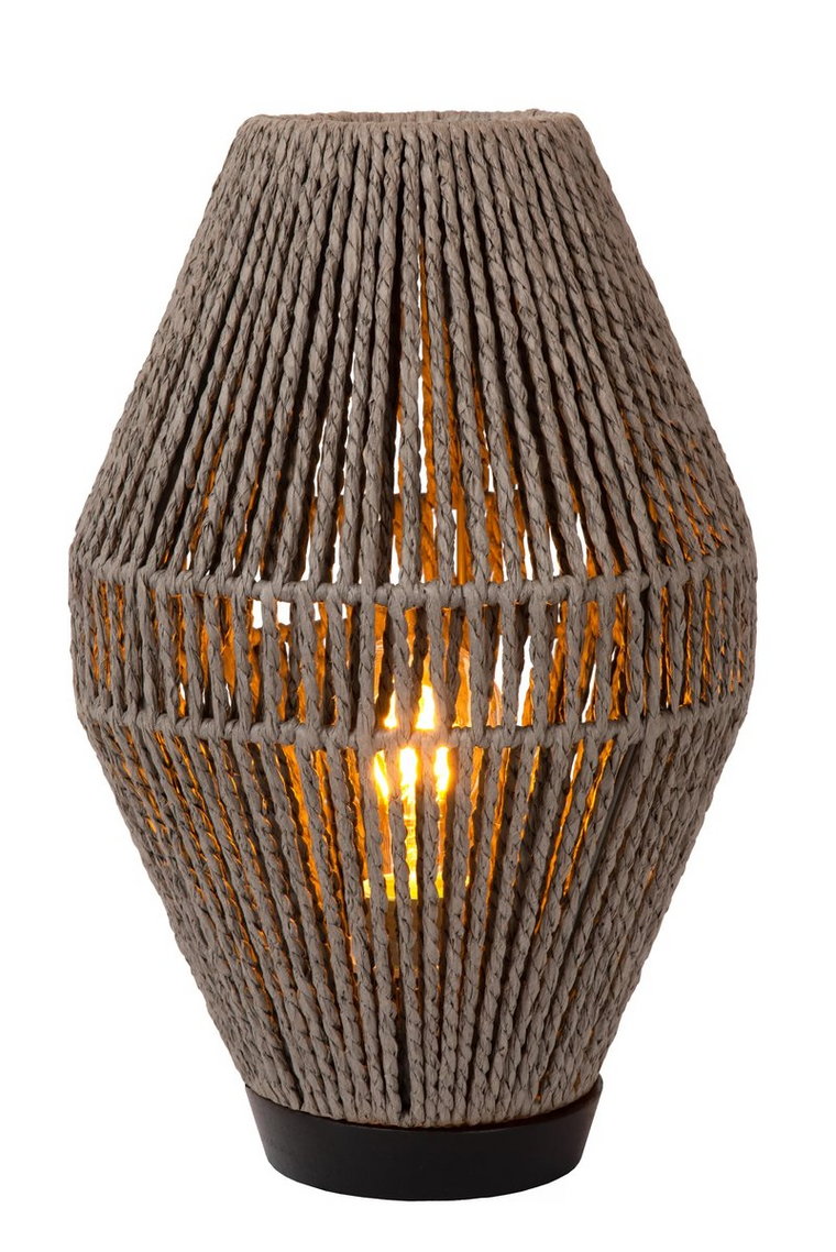 Lampa stołowa boho szara czarna E27 Cordulle Lucide