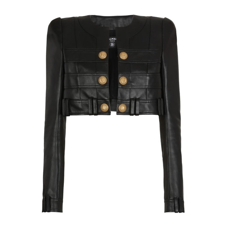 Short soft leather jacket Balmain