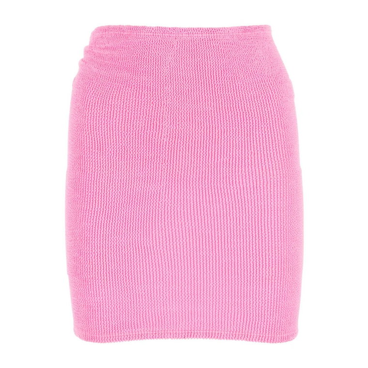 Fluo Różowa Spódnica Mini z Elastanem Hunza G