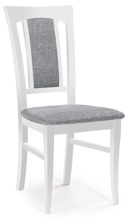 Krzesło drewniane tapicerowane Rumer - biały
