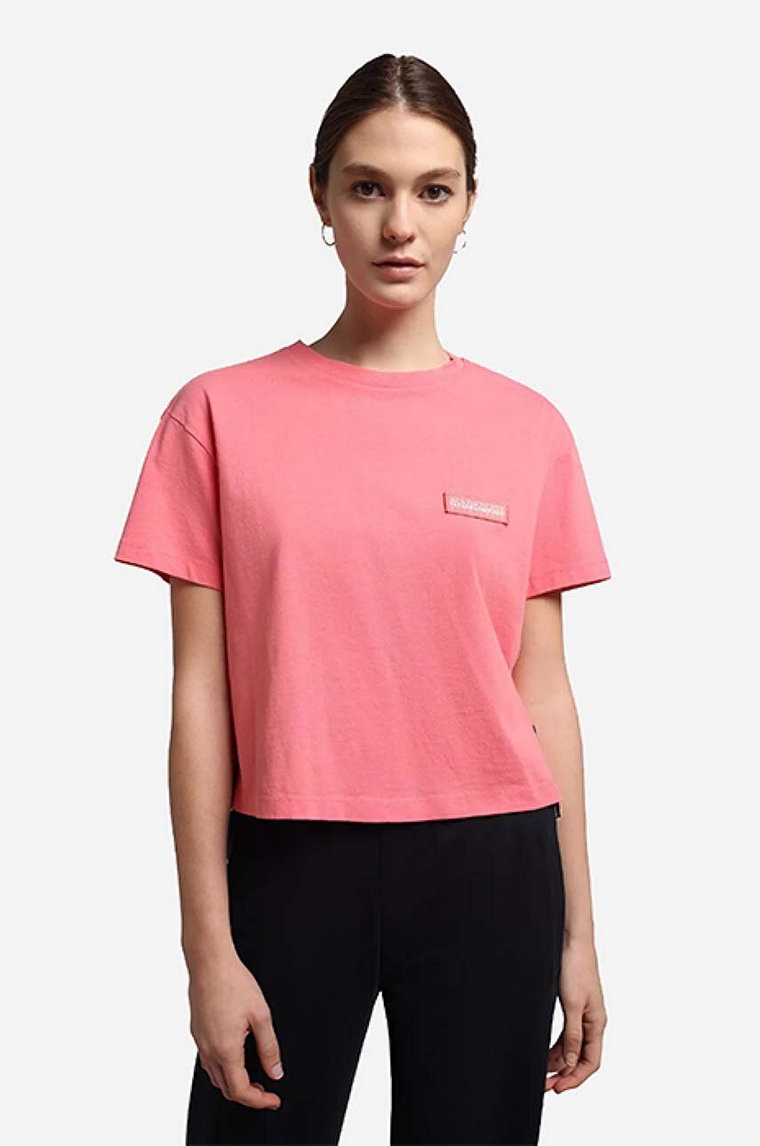 Napapijri t-shirt bawełniany kolor różowy NA4G97.P1D-P1D