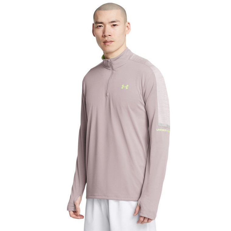 Męski longsleeve treningowy Under Armour UA Tech Utility 1/4 Zip - beżowy