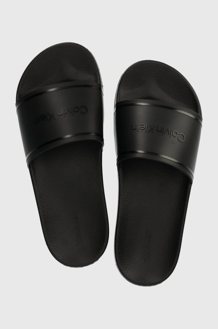 Calvin Klein klapki POOL SLIDE RUBBER damskie kolor czarny HW0HW02000