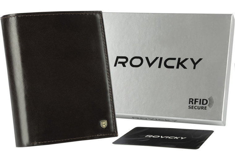 Skórzany męski portfel Rovicky N62-RVT RFID