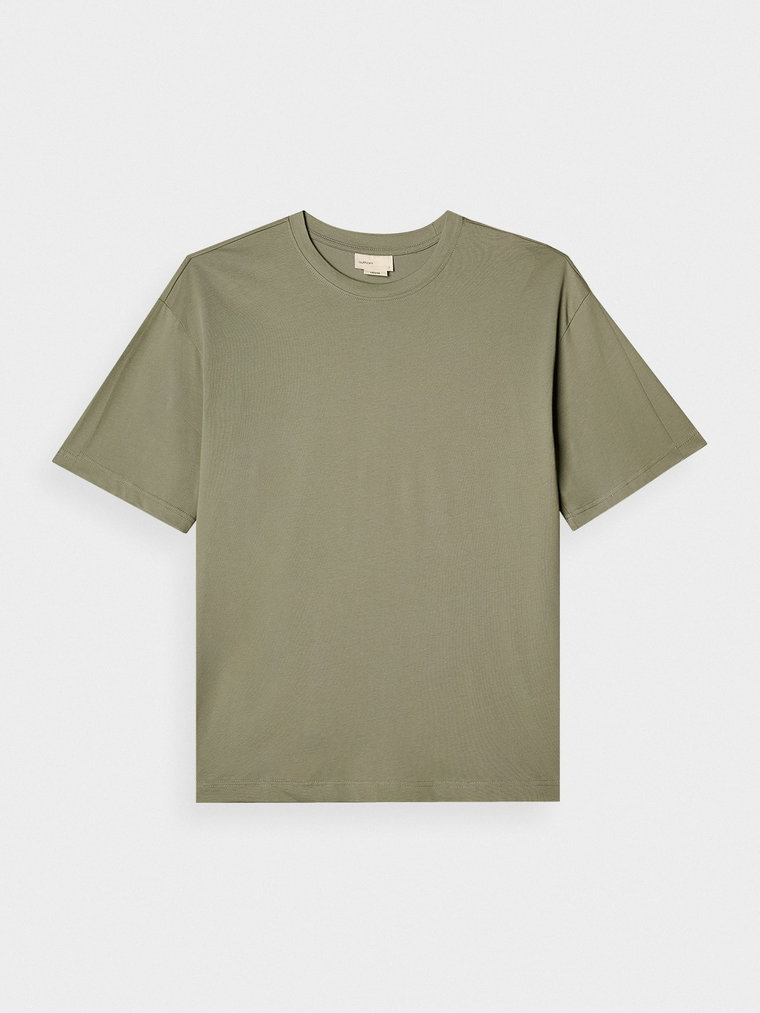 T-shirt oversize gładki męski Outhorn - khaki