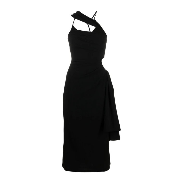 Czarna Asymetryczna Sukienka Abanada Jacquemus