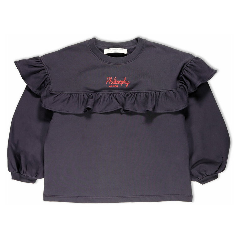 Niebieski Sweter z Ruffle Philosophy di Lorenzo Serafini