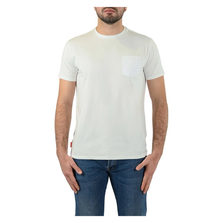 Biała Koszula z Kieszenią w Fluorescencyjnym Pomarańczu RRD
