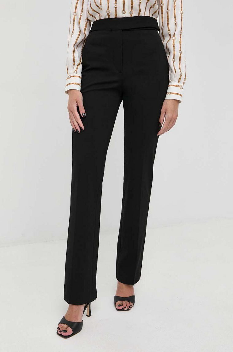 Victoria Beckham spodnie damskie kolor czarny proste high waist