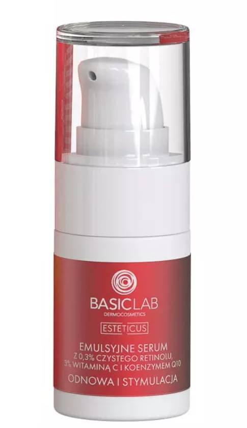 BasicLab Esteticus Emulsyjne serum z retinolem 0,3% i witaminą C 3%