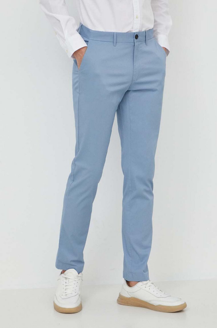 Michael Kors spodnie męskie kolor niebieski dopasowane