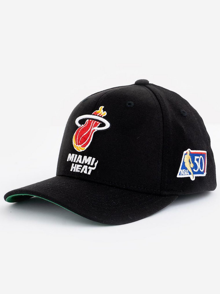 Czapka Snapback Mitchell & Ness Miami Heat NBA 50th Anniversary Patch Classic Czarna