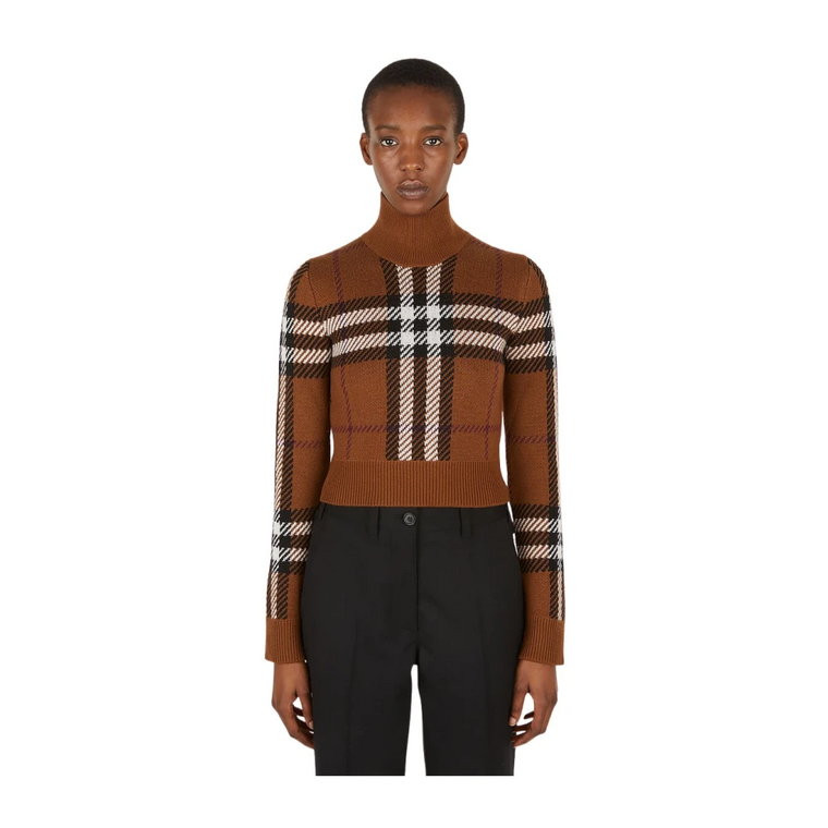 Sweter z wysokim kołnierzem w kratkę Burberry