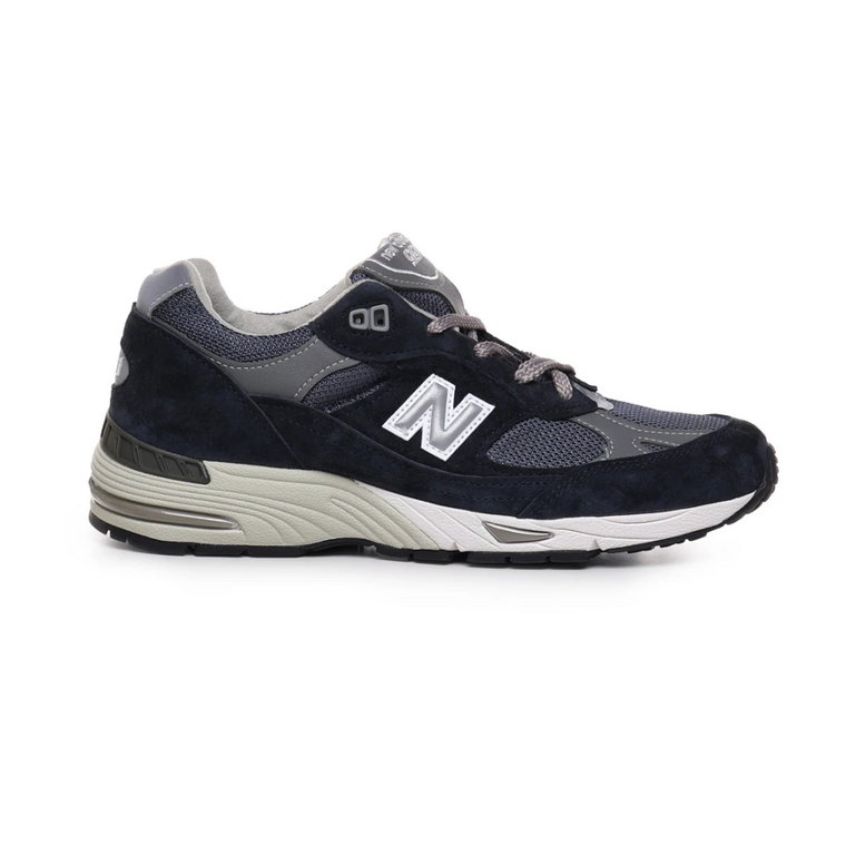 Niebieskie Sneakersy z Nubuku i Meshu New Balance