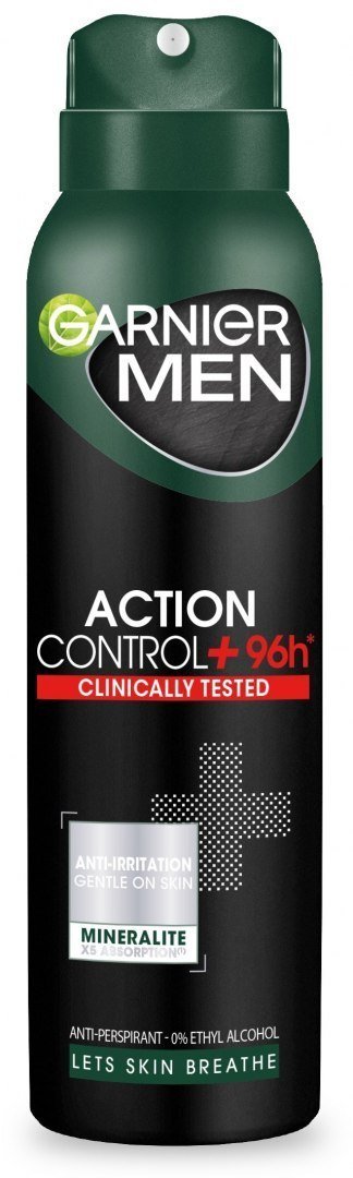 Garnier, Men Action Control, Dezodorant spray 96h+ Clinically Tested, 150 ml