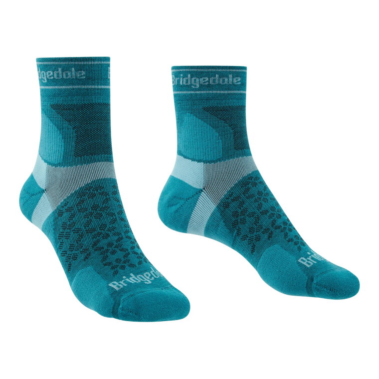 Damskie skarpety do biegania Bridgedale Ultralight T2 Merino Sport 3/4 Crew teal - 38-40