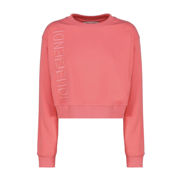 Różowy Cropped Sweatshirt dla Kobiet Fendi