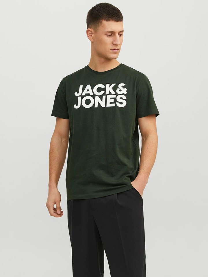 Jack & Jones Koszulka w kolorze ciemnozielonym