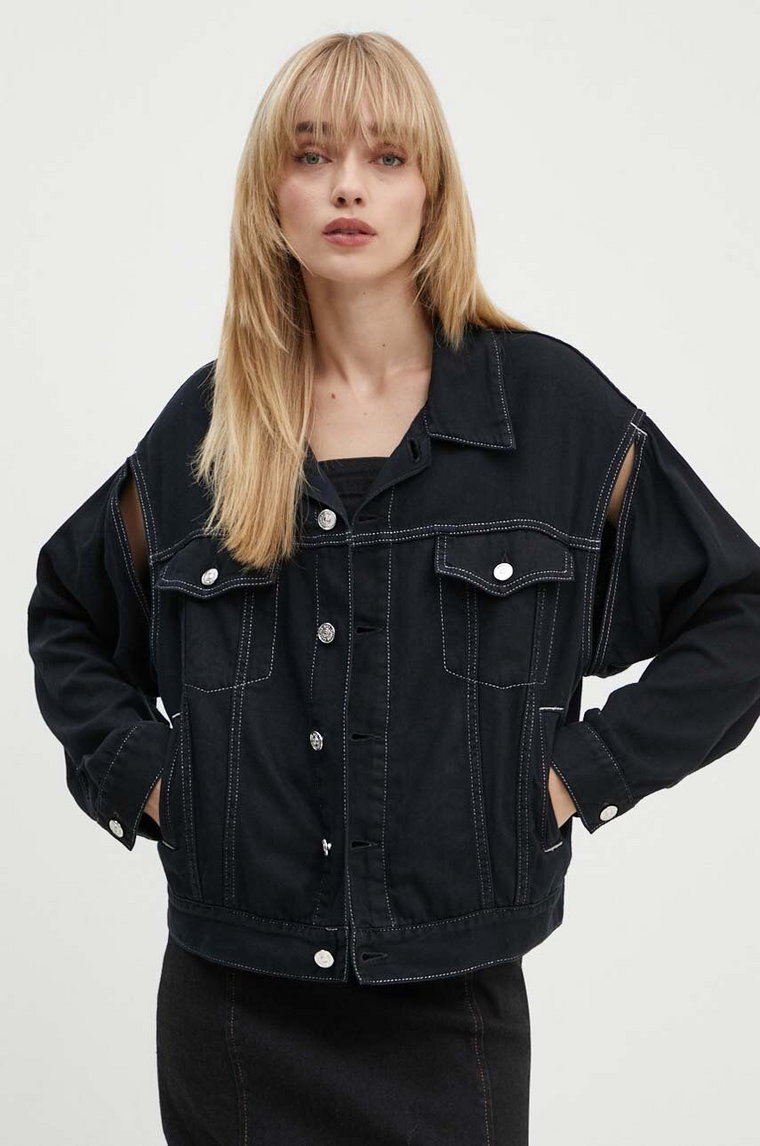 MM6 Maison Margiela kurtka jeansowa damska kolor czarny przejściowa S62AN0121