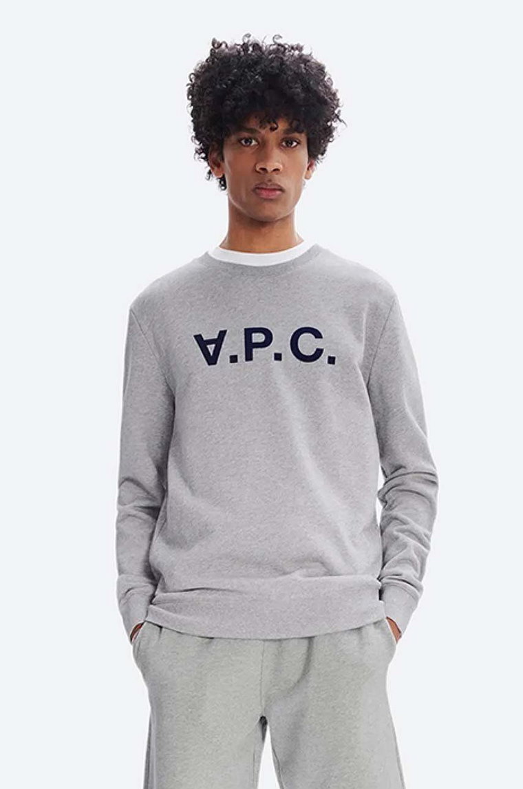 A.P.C. bluza bawełniana Sweat Vpc męska kolor szary z aplikacją COECQ.H27378-DARKNAVY