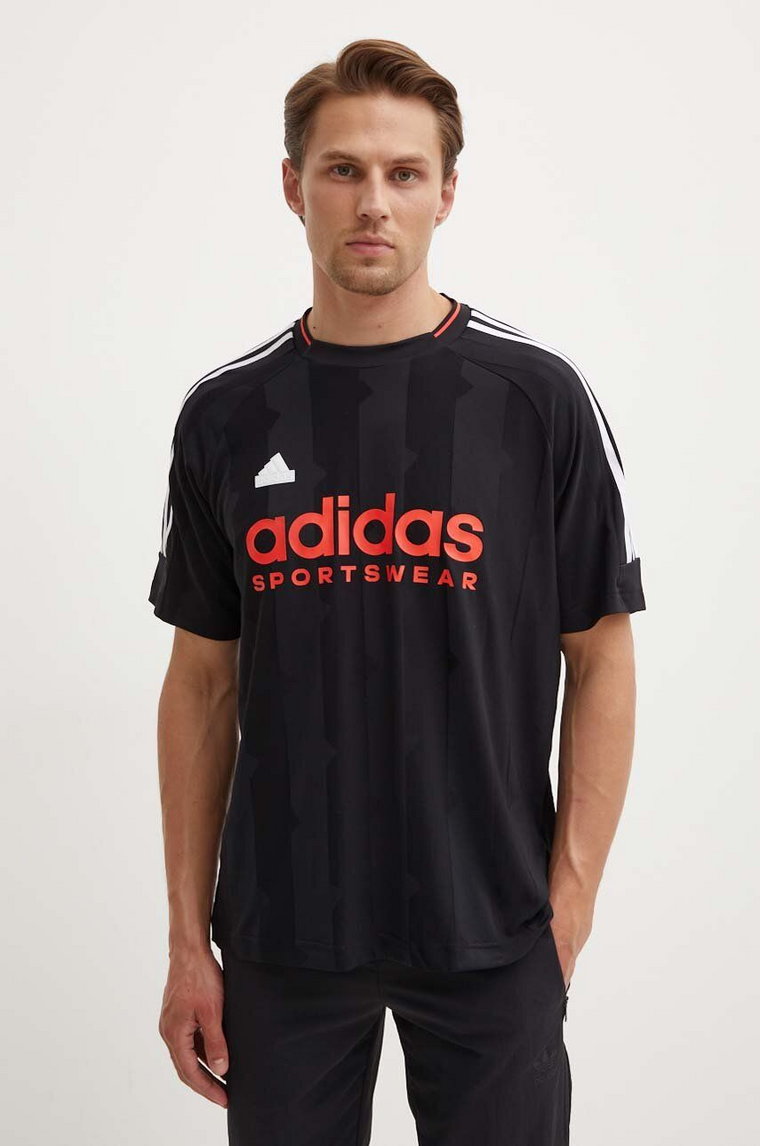 adidas t-shirt Tiro męski kolor czarny z nadrukiem IW3586