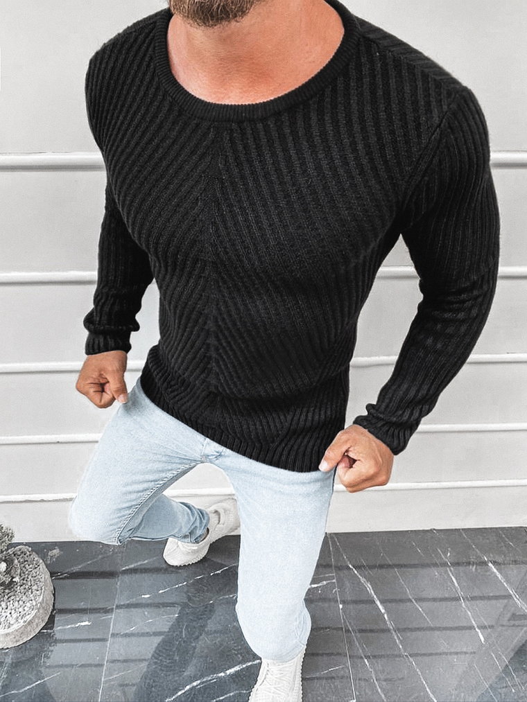 Sweter męski czarny OZONEE L/2461