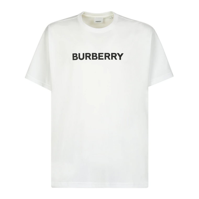Biała Oversize'owa Koszulka z Ikonicznym Logo Burberry