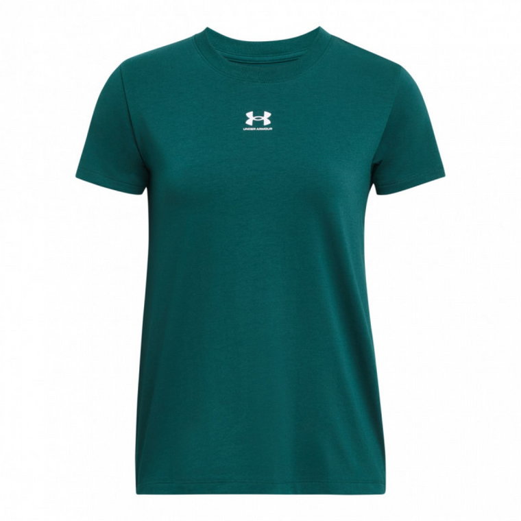 Damski t-shirt z nadrukiem Under Armour UA Rival Core SS - zielony