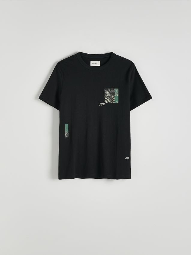 Reserved - T-shirt regular z nadrukiem - czarny