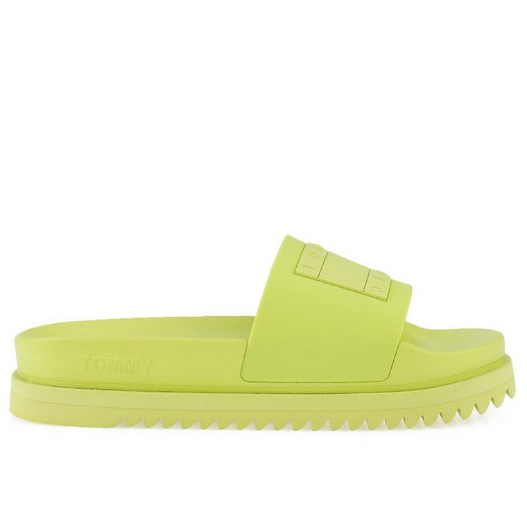 Klapki Tommy Jeans Elevated Flatform EN0EN02110-MSA - zielone