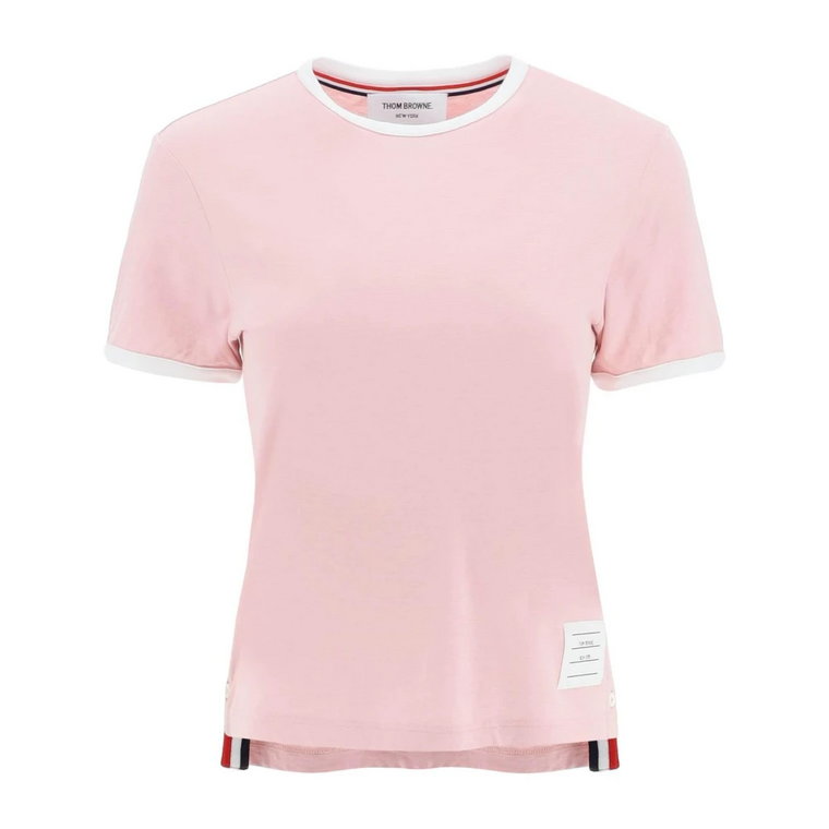 Mélange Jersey T-shirt z kontrastującymi wykończeniami Thom Browne