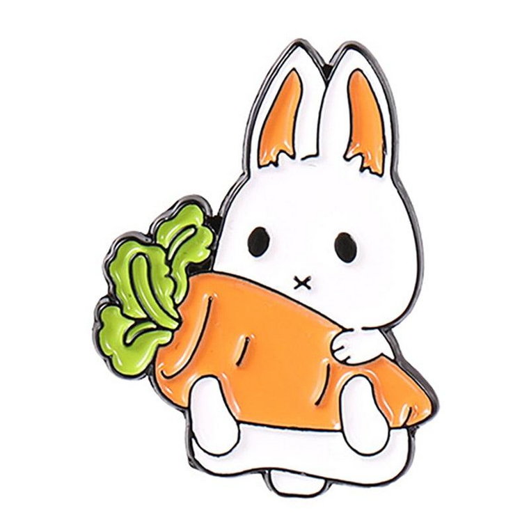 Przypinki - króliczki - Królik z marchewką