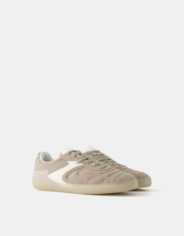 Bershka Buty Sportowe Retro Z Zamsz Mężczyzna 42 Szary