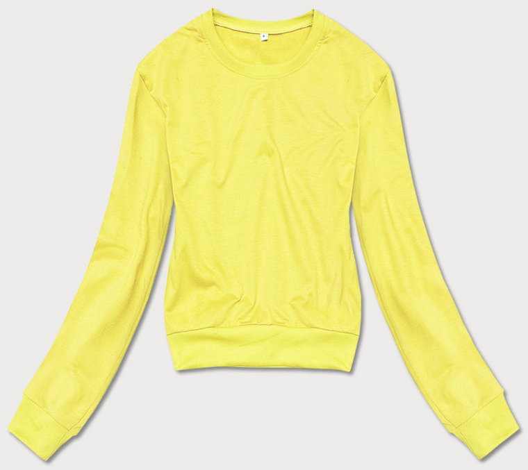 Cienka krótka bluza dresowa damska żółta (8B938-33)