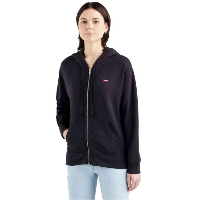 Levi's Standard Zip Hoodie A07770007, Damskie, Czarne, bluzy, bawełna, rozmiar: M