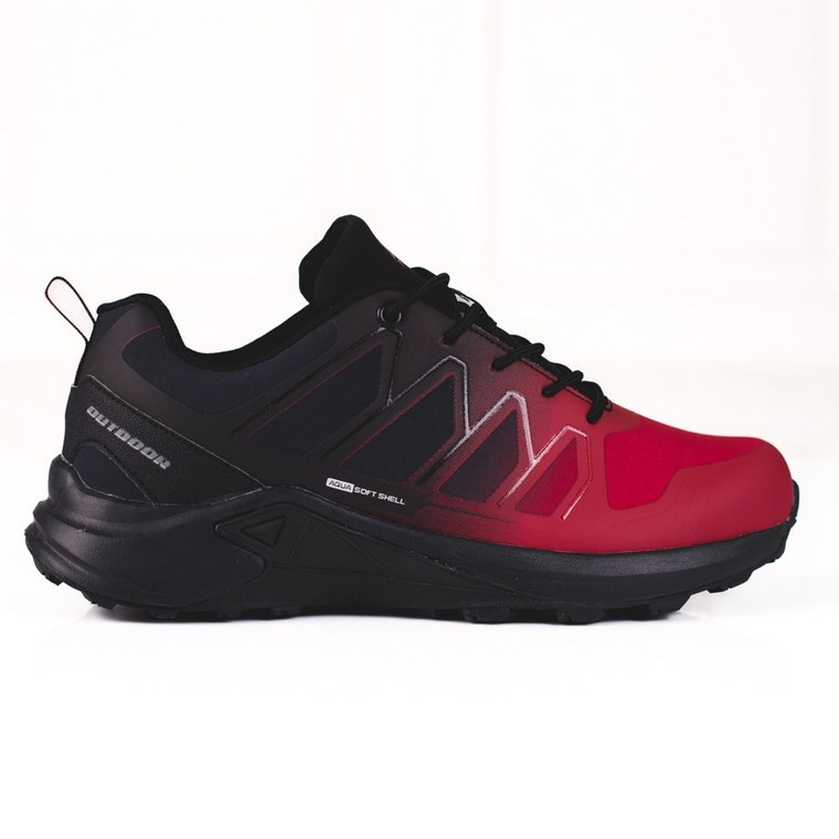 Czerwone buty trekkingowe męskie DK Softshell czarne