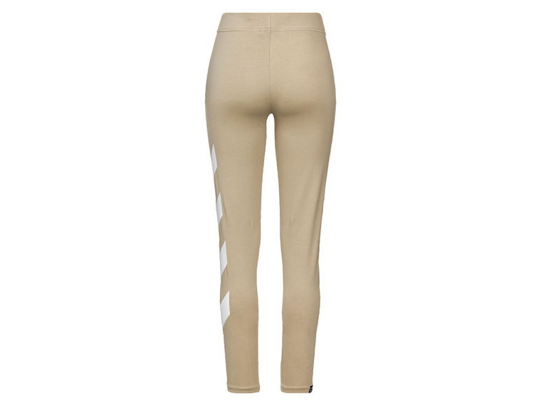 Hummel Legginsy damskie z logo, z bawełną (S, Khaki)