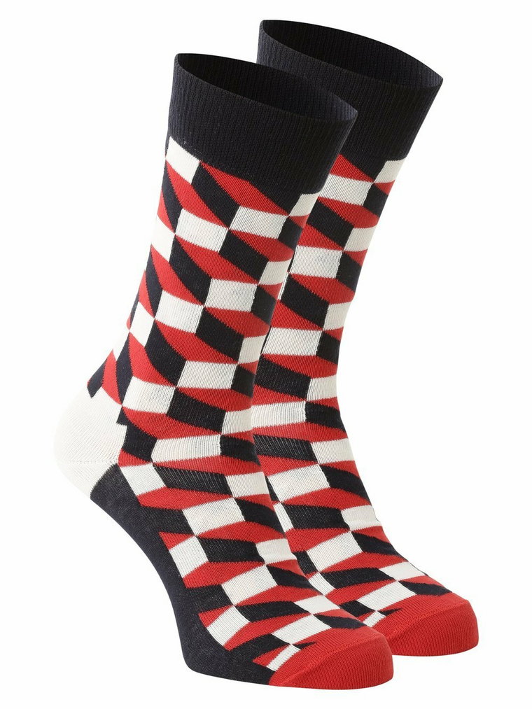 Happy Socks - skarpety z drobnej dzianiny, wielokolorowy|czerwony|niebieski