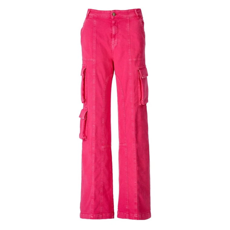 Versace Jeans Couture Fuchsia Wide LEG Cargo Jeans Versace Jeans Couture