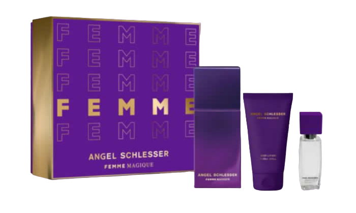 Zestaw damski Angel Schlesser Femme Magique woda toaletowa 100 ml + Body Glitter 100 ml + woda toaletowa 15 ml (8058045436799). Perfumy damskie