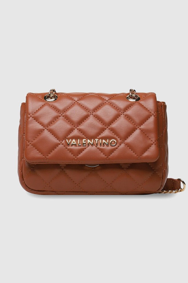 VALENTINO Pikowana mała brązowa torebka ocarina satchel