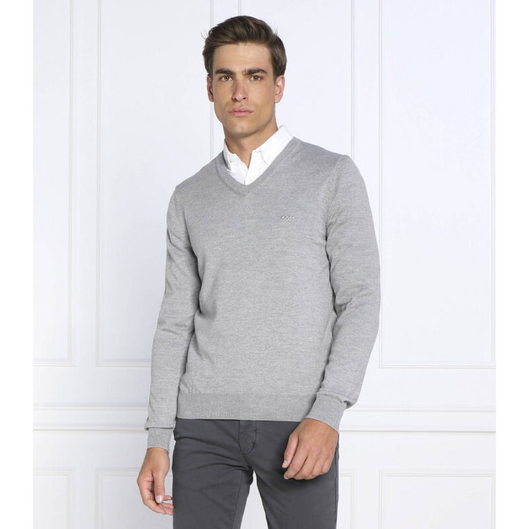 BOSS BLACK Wełniany sweter Baram-L | Regular Fit