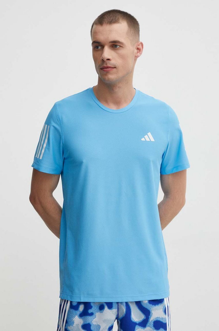 adidas Performance t-shirt do biegania kolor niebieski wzorzysty IN1513