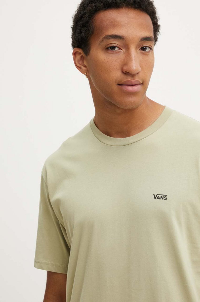 Vans t-shirt bawełniany męski kolor zielony z nadrukiem VN0A3CZED3Z1