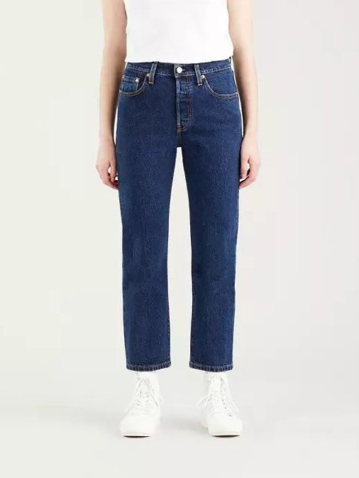 Jeansy regular fit damskie Levi's 501 Crop 36200-0179 29-28 Granatowe (5400970241758). Jeansy damskie