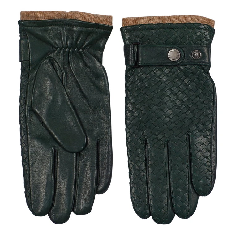 Zielone rękawiczki z jagnięcej skóry Howard London
