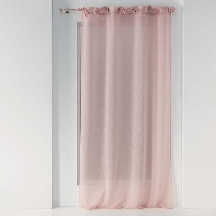 Zasłona woalowa z węzłami 140 x 240 cm Charlotte różowa